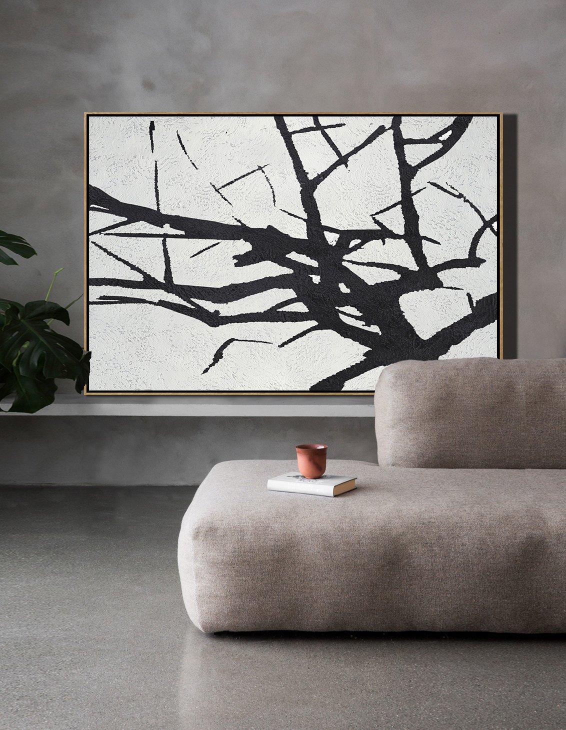 Horizontal Minimalist Tree Art #MN6C - Click Image to Close